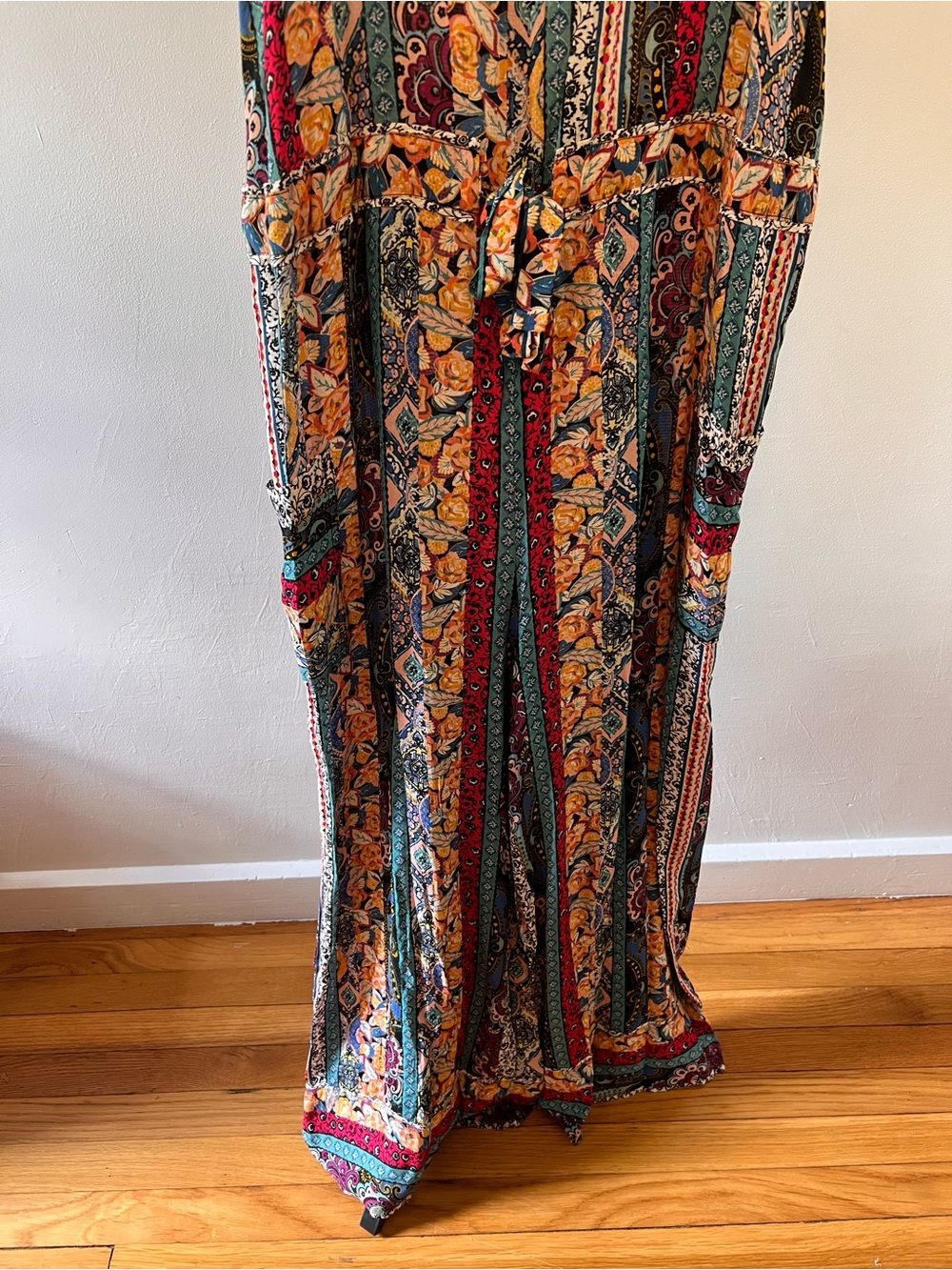 Anthropologie Boho Wide Leg Jumpsuit Floral Paisley Print - Picture 6 of 7